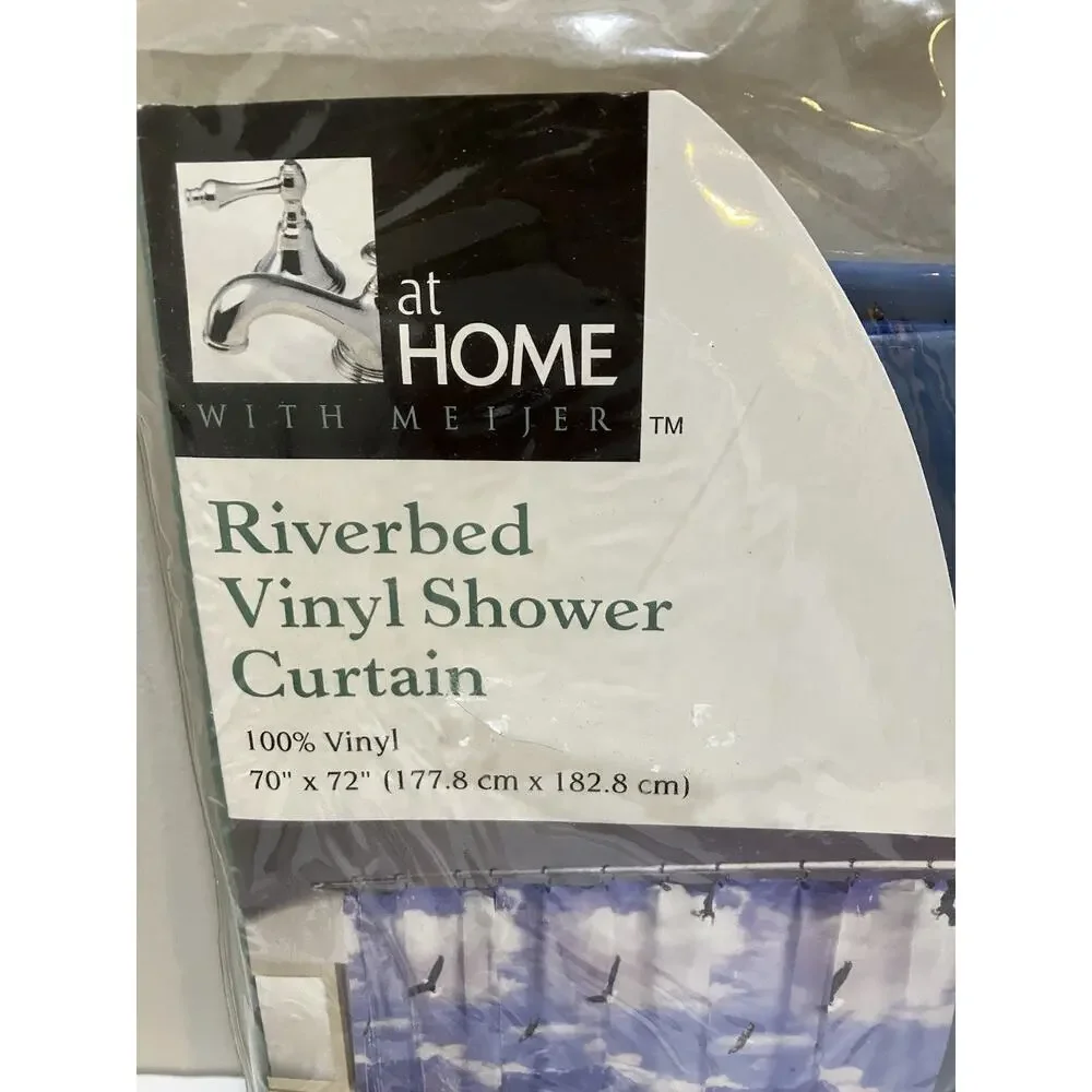 Riverbed Shower Curtain Vinyl Bathroom Eagles Rustic at Home with Meijer 70x72